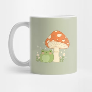 Cute frog cottage core cute mushroom Mug